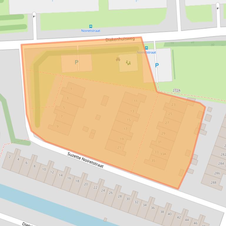 Kaart van postcodegebied 2033AW.