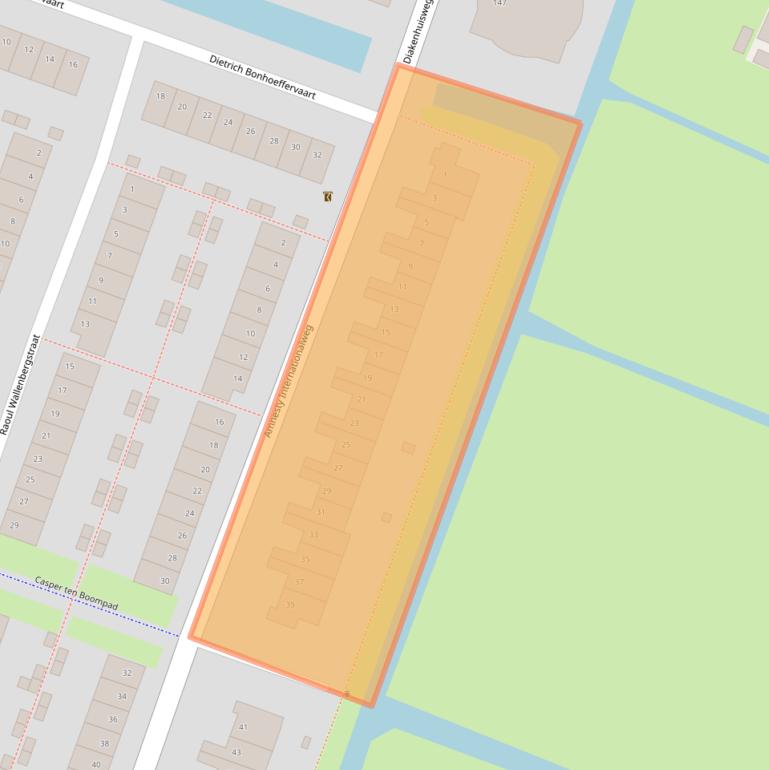 Kaart van postcodegebied 2033AX.