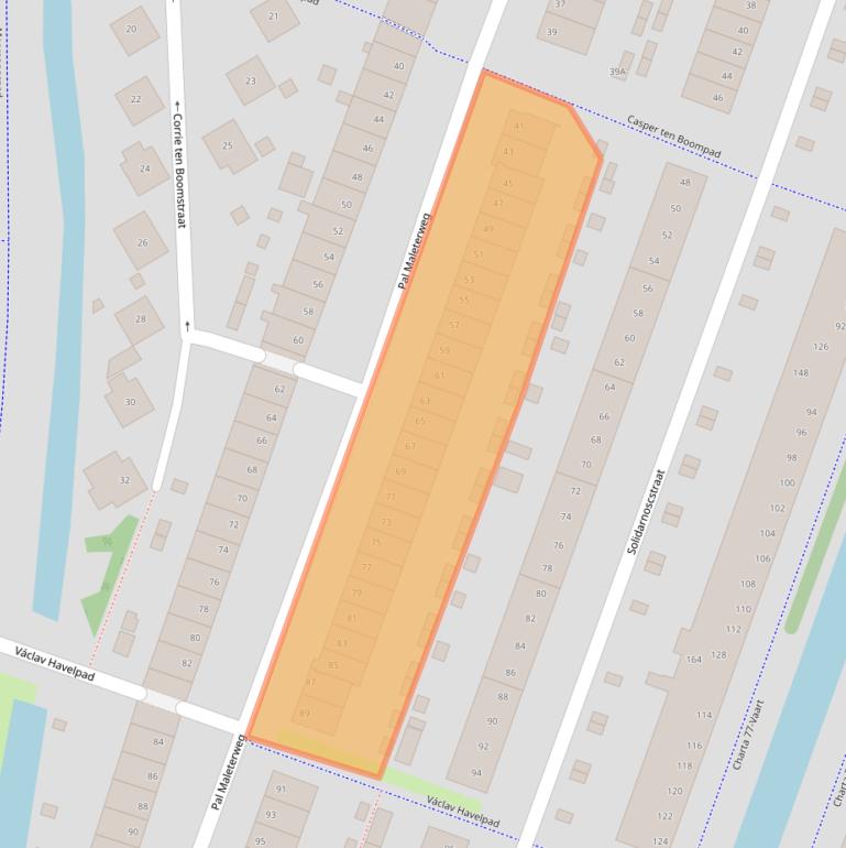 Kaart van postcodegebied 2033BL.