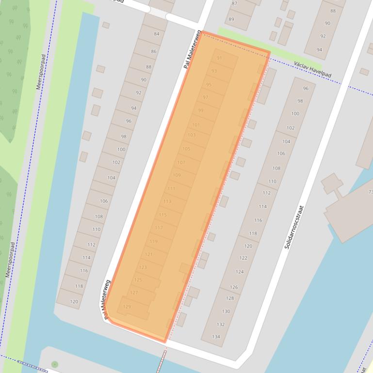 Kaart van postcodegebied 2033BM.