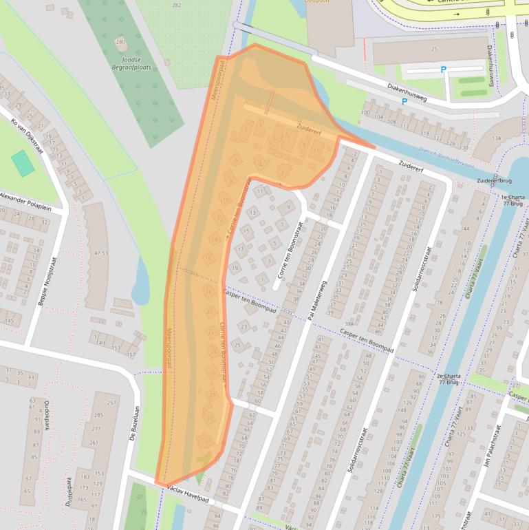 Kaart van postcodegebied 2033BZ.
