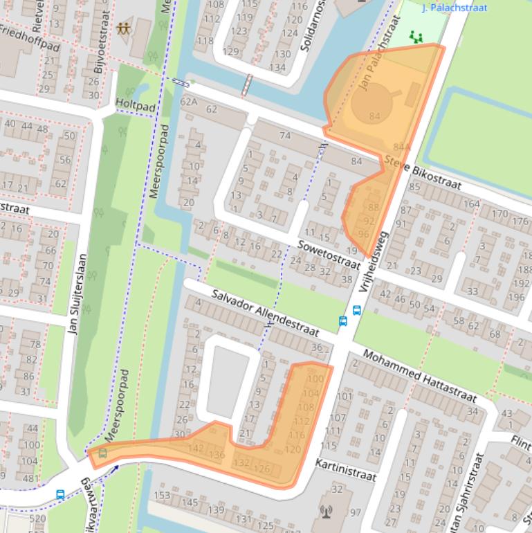 Kaart van postcodegebied 2033CE.