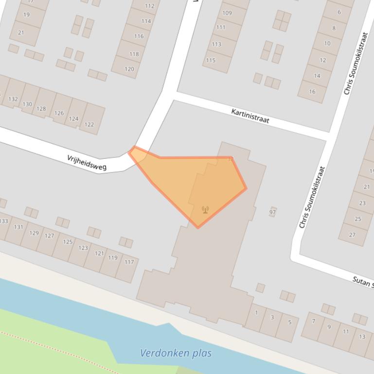 Kaart van postcodegebied 2033CN.