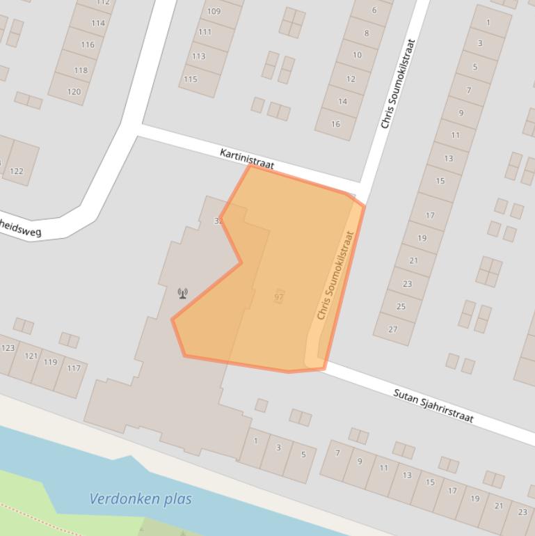 Kaart van postcodegebied 2033CR.