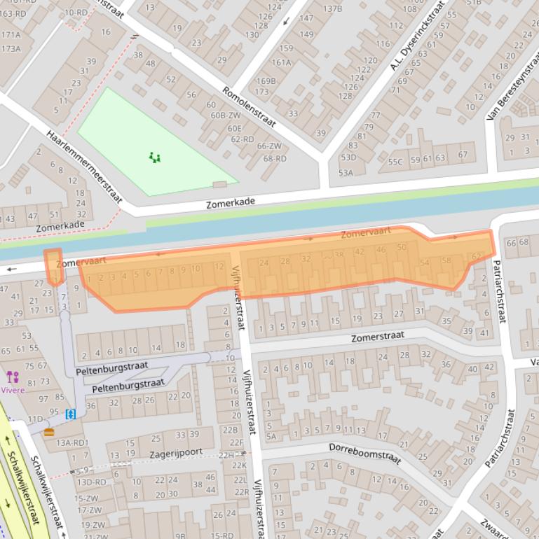 Kaart van postcodegebied 2033DA.