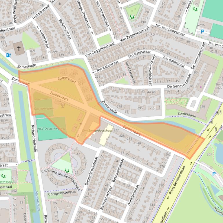 Kaart van postcodegebied 2033DE.