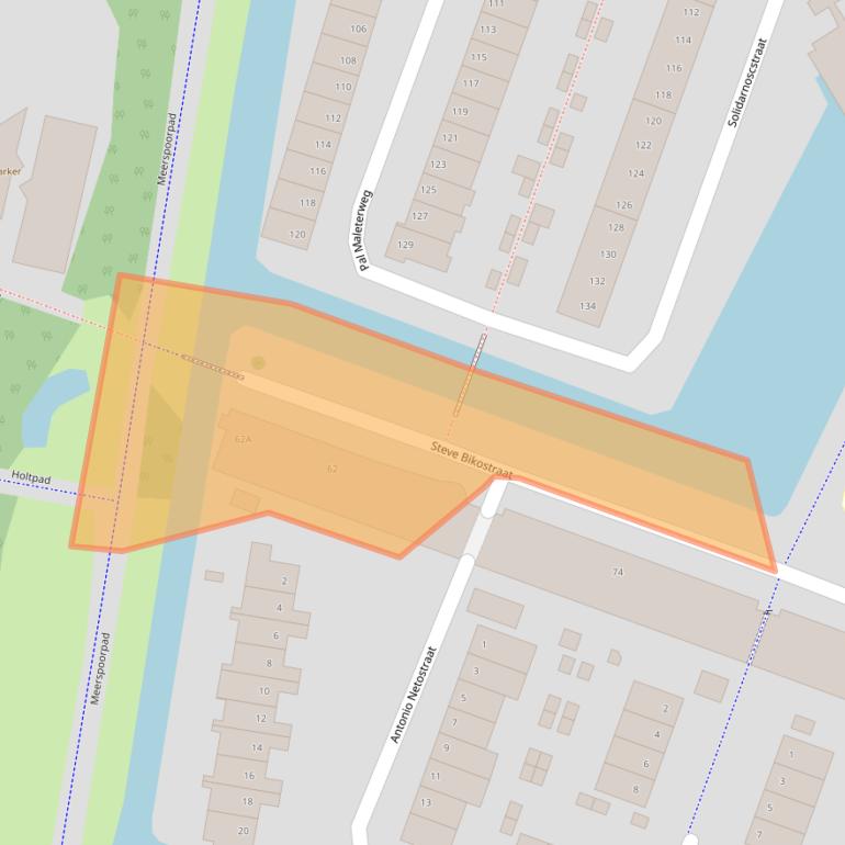 Kaart van postcodegebied 2033DT.