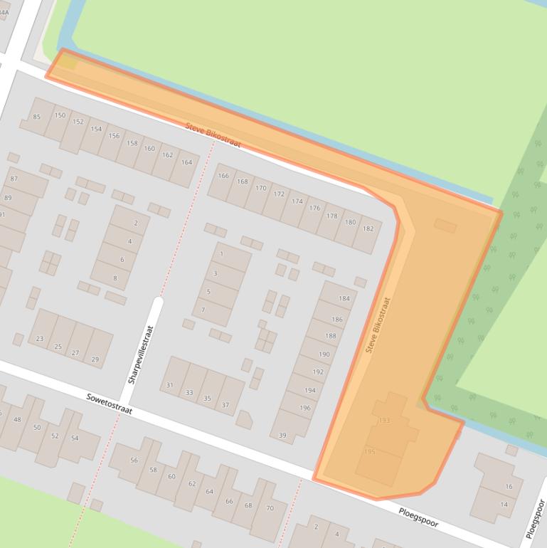 Kaart van postcodegebied 2033DZ.