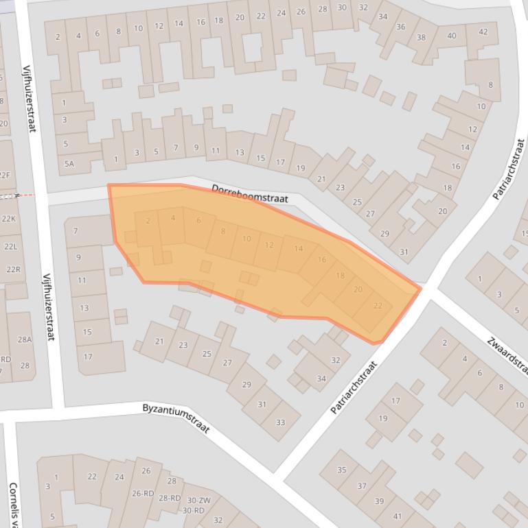 Kaart van postcodegebied 2033EM.