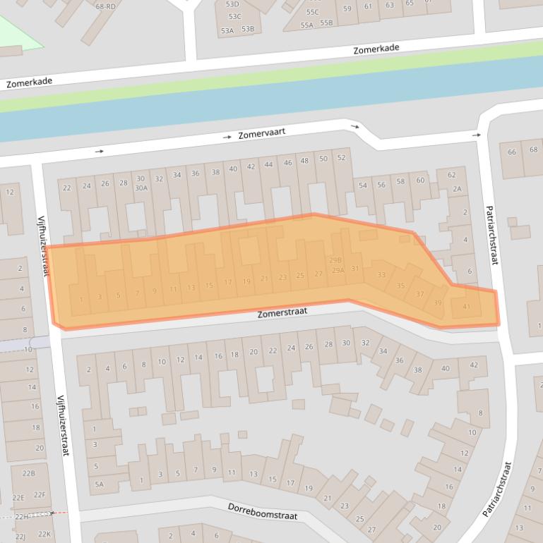 Kaart van postcodegebied 2033EN.