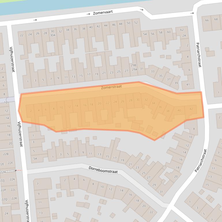 Kaart van postcodegebied 2033EP.