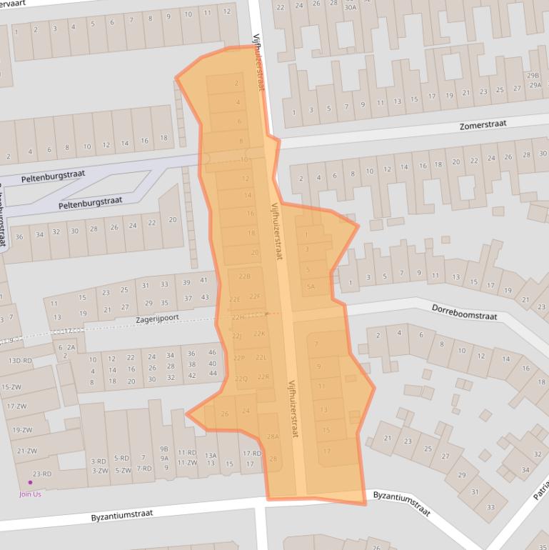 Kaart van postcodegebied 2033ER.