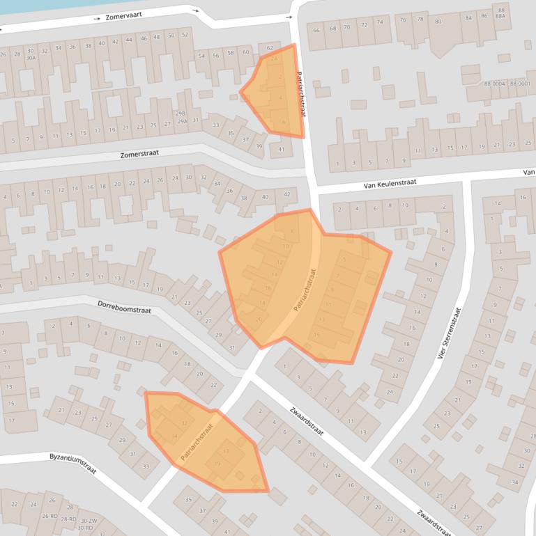 Kaart van postcodegebied 2033GA.