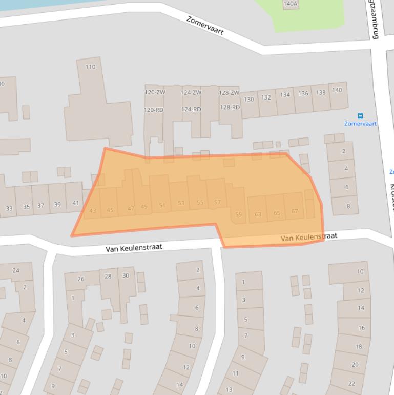 Kaart van postcodegebied 2033GC.