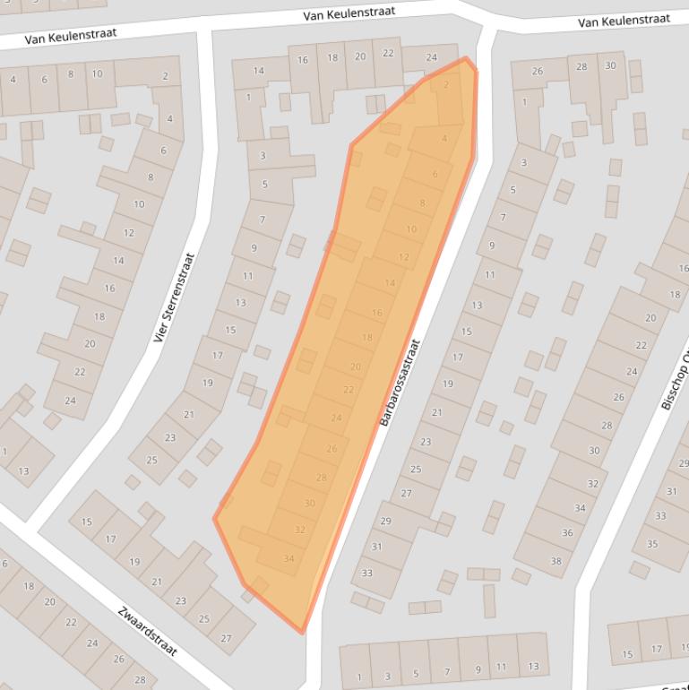 Kaart van postcodegebied 2033GL.