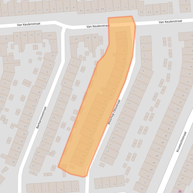 Kaart van postcodegebied 2033GP.