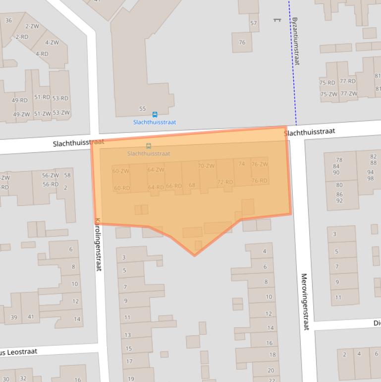 Kaart van postcodegebied 2033HK.