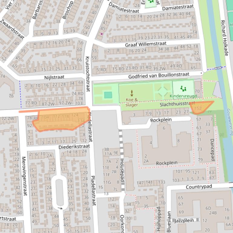 Kaart van postcodegebied 2033HM.