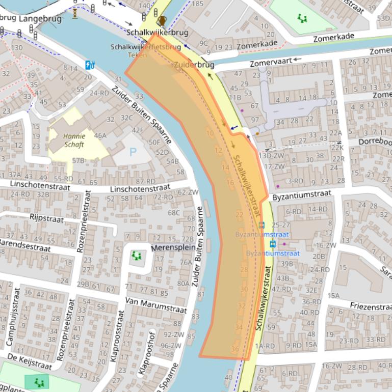 Kaart van postcodegebied 2033JH.
