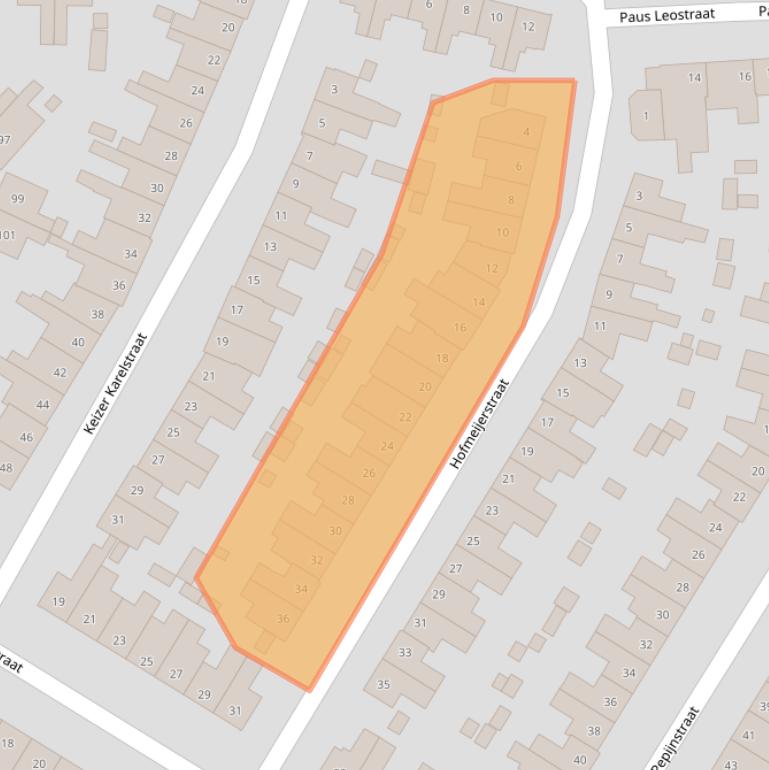 Kaart van postcodegebied 2033KD.