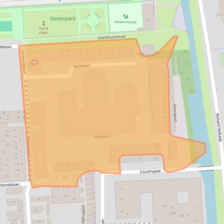 Kaart van postcodegebied 2033KK.