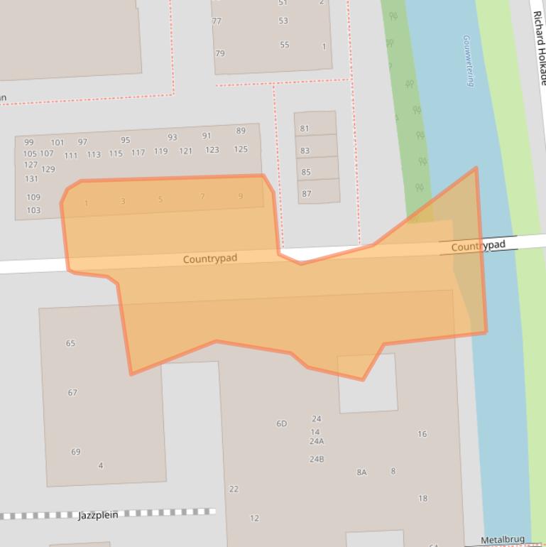 Kaart van postcodegebied 2033KM.