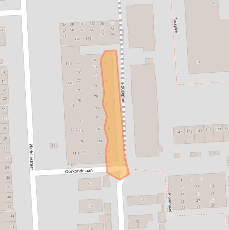 Kaart van postcodegebied 2033KP.
