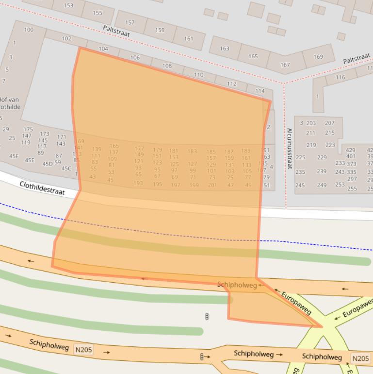 Kaart van postcodegebied 2033LN.