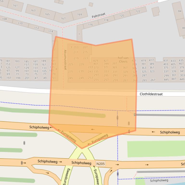 Kaart van postcodegebied 2033LP.