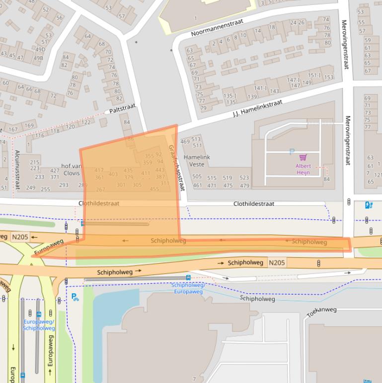 Kaart van postcodegebied 2033LR.
