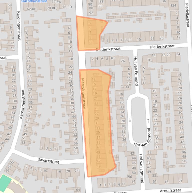 Kaart van postcodegebied 2033LT.