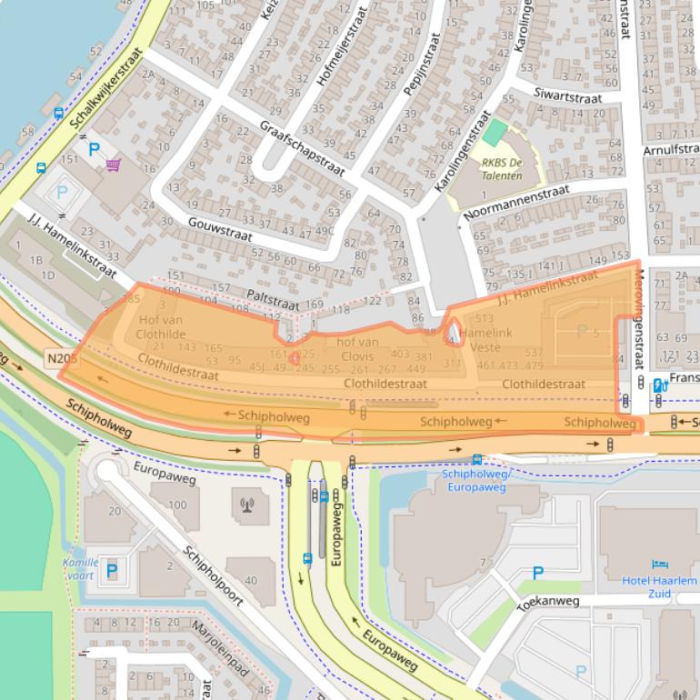 Kaart van postcodegebied 2033LW.