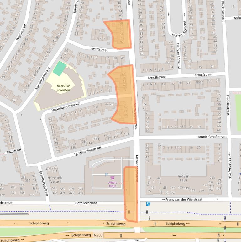 Kaart van postcodegebied 2033LZ.