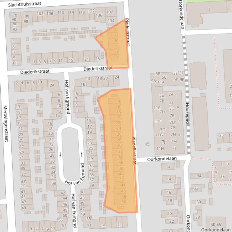 Kaart van postcodegebied 2033MK.