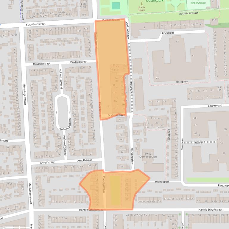 Kaart van postcodegebied 2033ML.