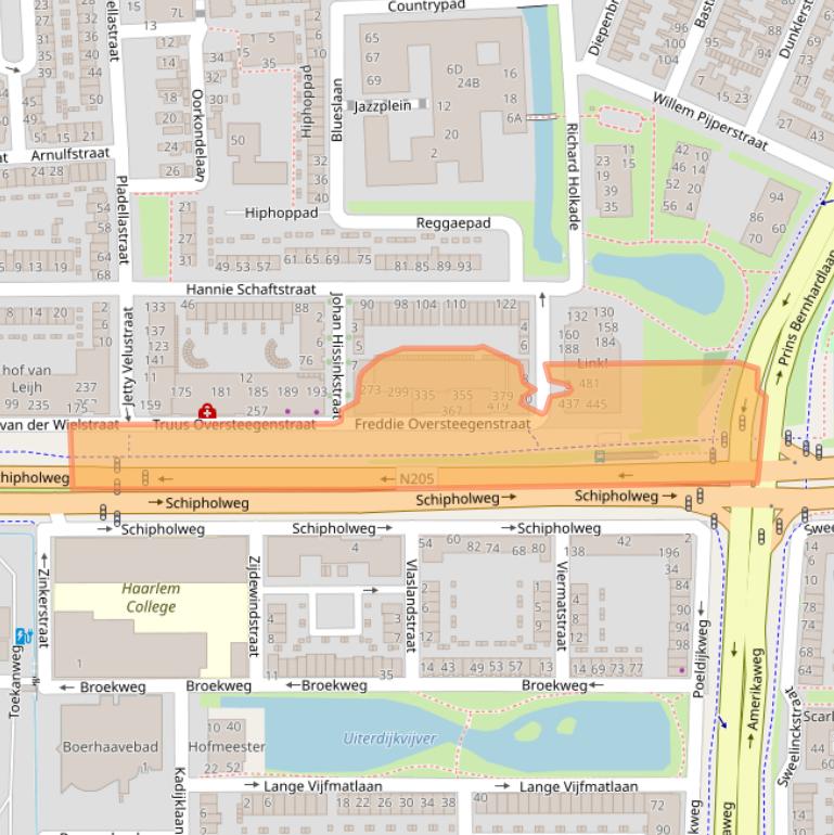 Kaart van postcodegebied 2033MV.