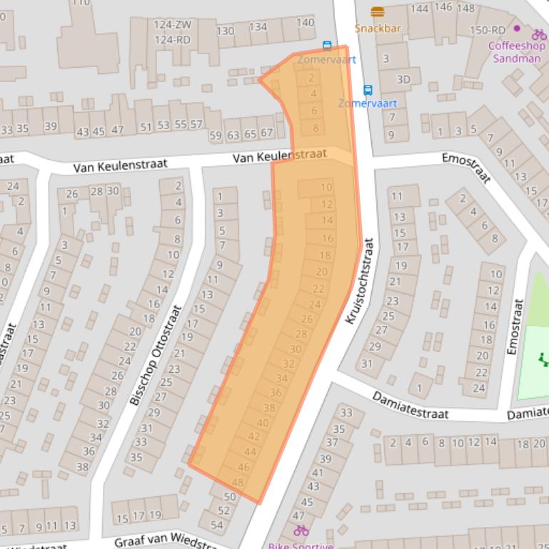 Kaart van postcodegebied 2033NC.