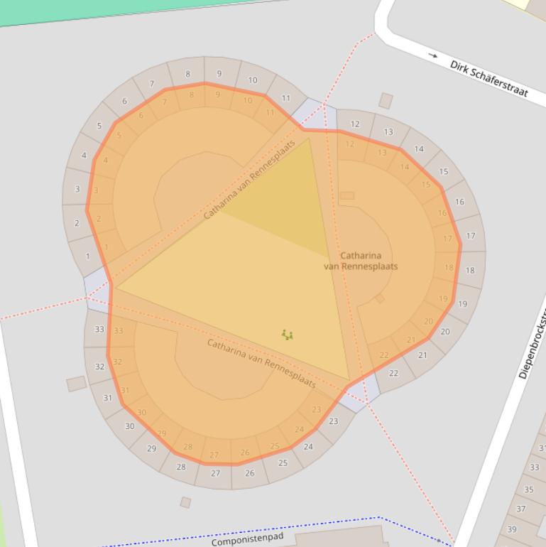 Kaart van postcodegebied 2033NX.