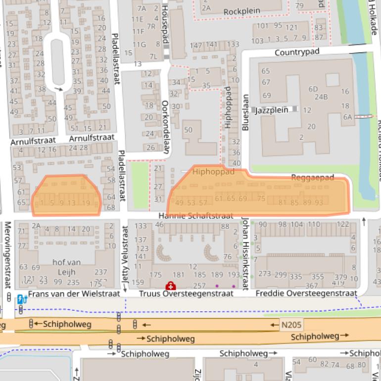 Kaart van postcodegebied 2033PC.