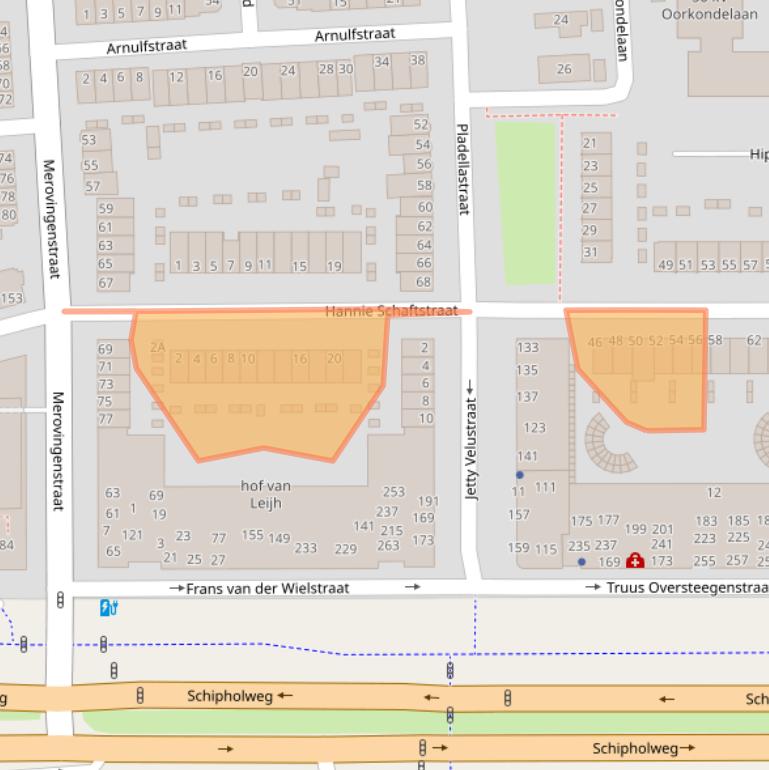 Kaart van postcodegebied 2033PH.