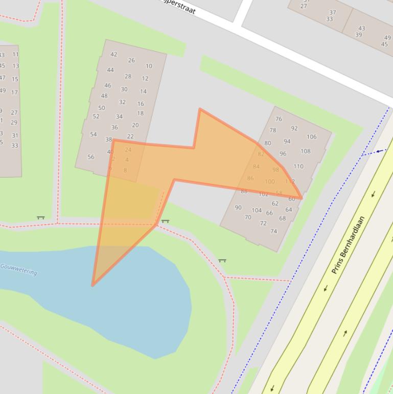 Kaart van postcodegebied 2033PW.