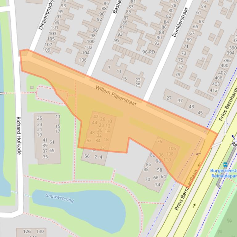 Kaart van postcodegebied 2033RB.