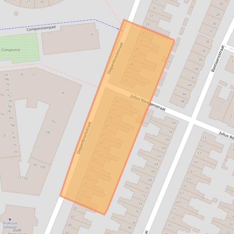 Kaart van postcodegebied 2033RD.