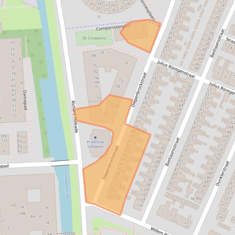 Kaart van postcodegebied 2033RE.