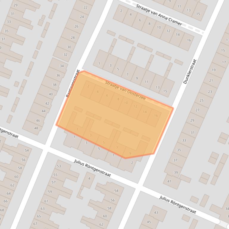 Kaart van postcodegebied 2033RG.