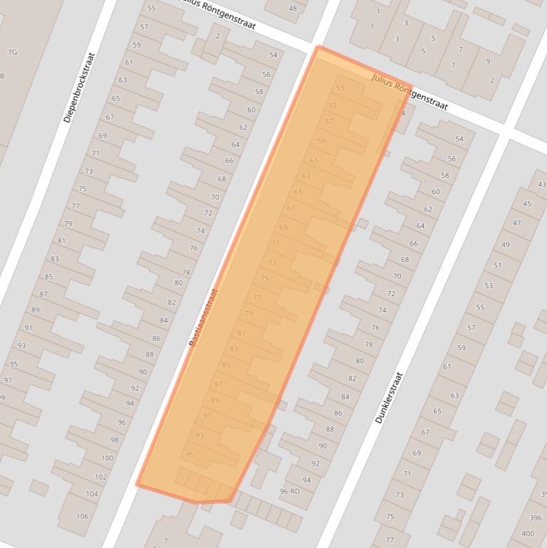 Kaart van postcodegebied 2033RH.