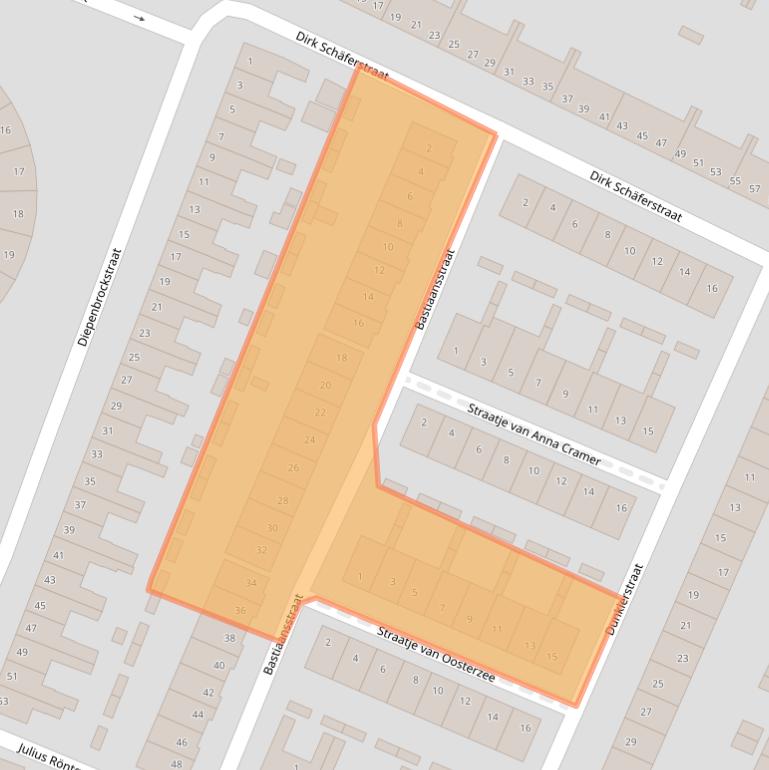 Kaart van postcodegebied 2033RJ.