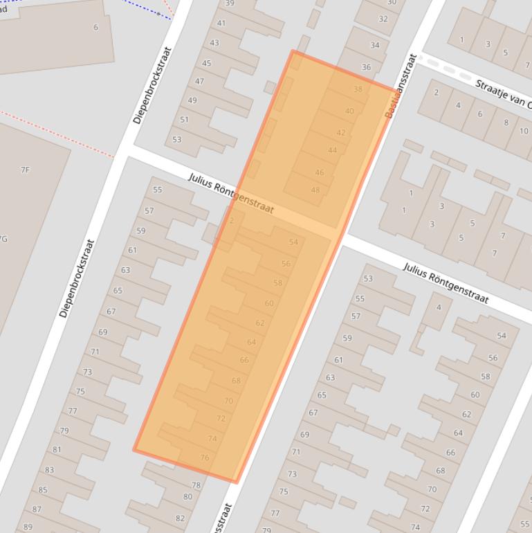 Kaart van postcodegebied 2033RK.