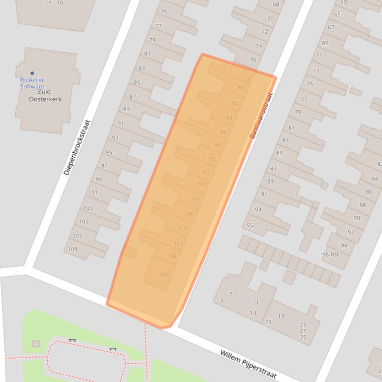 Kaart van postcodegebied 2033RL.