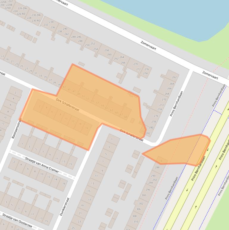 Kaart van postcodegebied 2033RX.